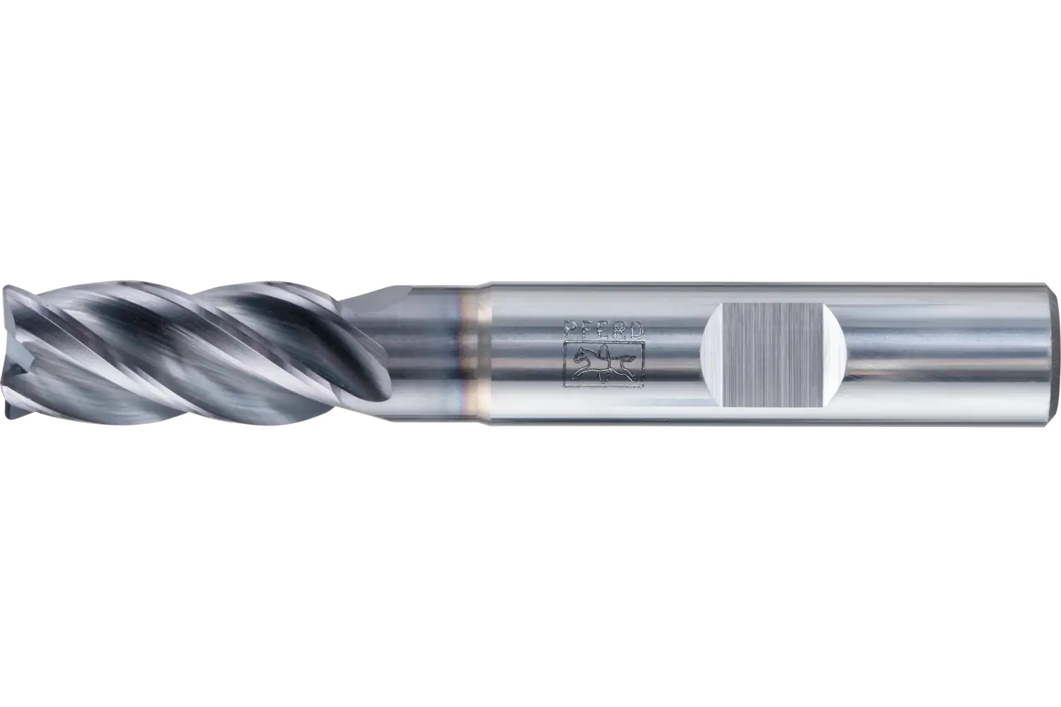 Picture of Pferd .09" Radiused End Mill, 4 flutes, 1/2" Dia, 1" APMX, 3" OAL, Weldon shank